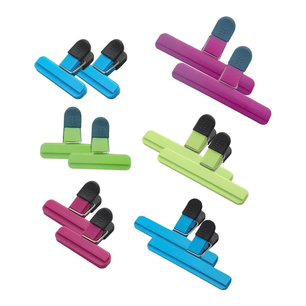 12pcs Plastic Bag Clips Food Storage Sealing Clips Snack Sealer Multi Purpose V528-FRESH-KEEPING-CLIP-12PCS-469200