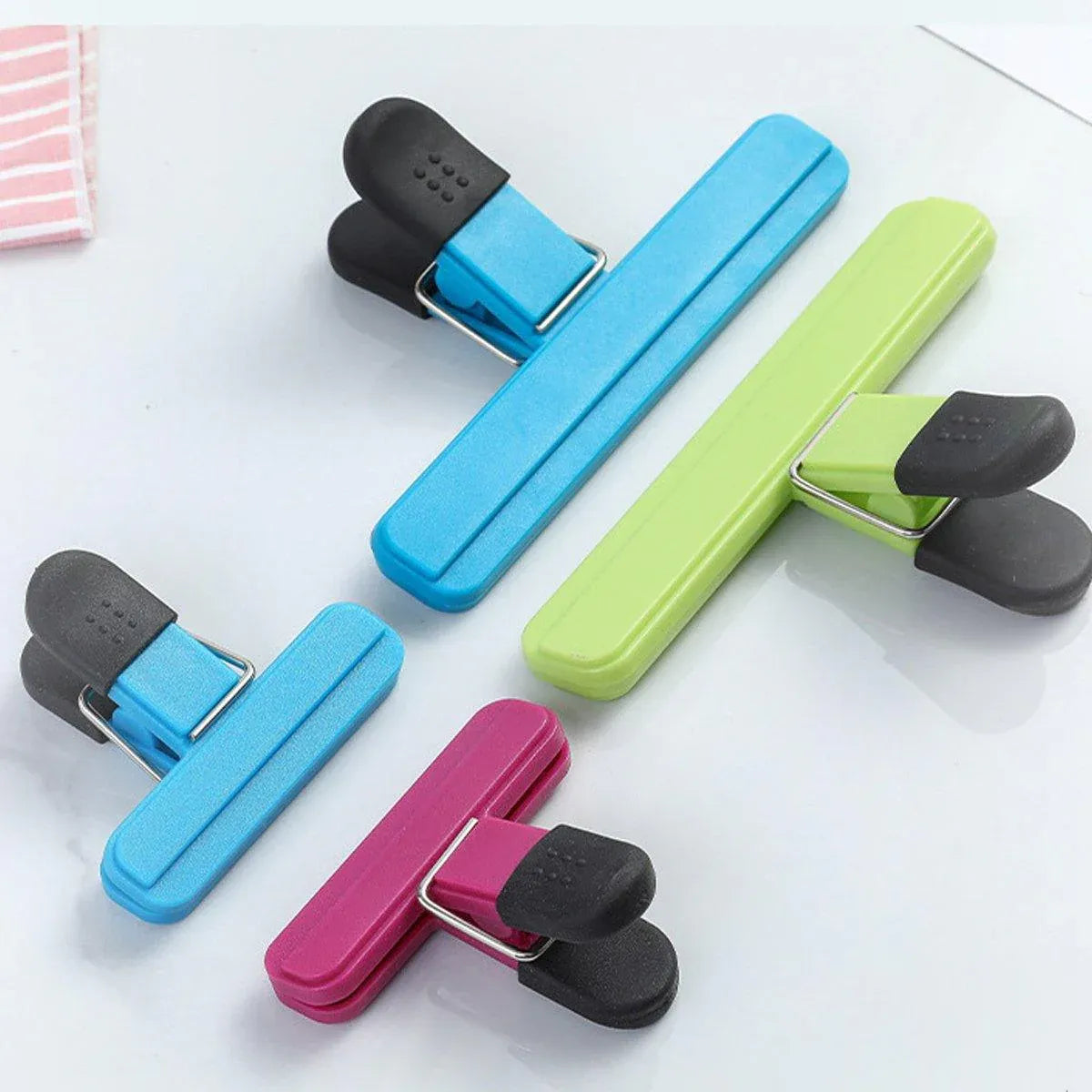 12pcs Plastic Bag Clips Food Storage Sealing Clips Snack Sealer Multi Purpose V528-FRESH-KEEPING-CLIP-12PCS-469200