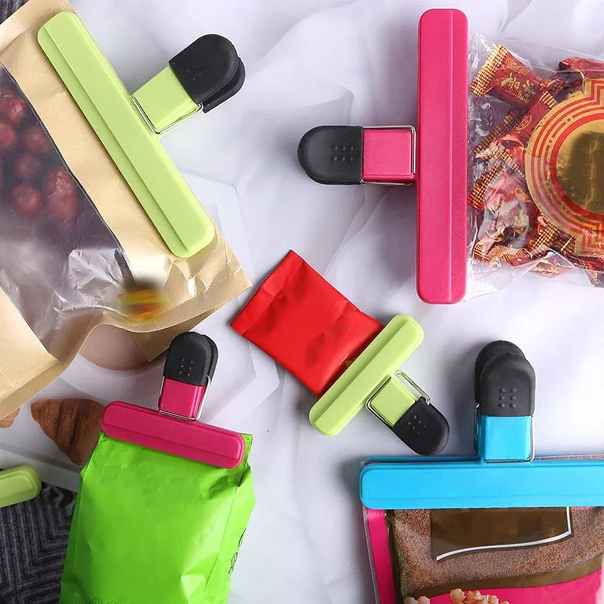 12pcs Plastic Bag Clips Food Storage Sealing Clips Snack Sealer Multi Purpose V528-FRESH-KEEPING-CLIP-12PCS-469200