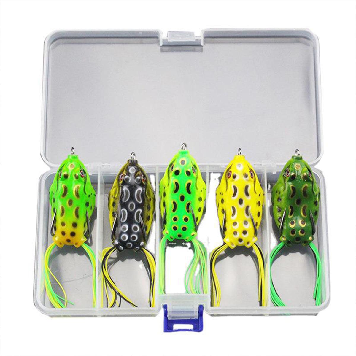 5pcs Soft Frog Lure Set Fishing Bait Frog Fake Lures for Bass Fishing Tackle V528-FROG-BAIT-5IN1BOX-256844