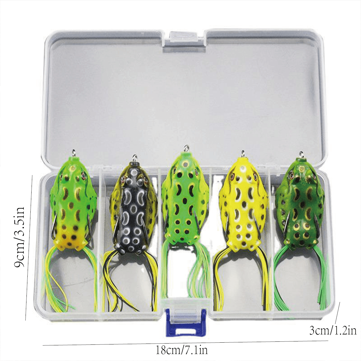 5pcs Soft Frog Lure Set Fishing Bait Frog Fake Lures for Bass Fishing Tackle V528-FROG-BAIT-5IN1BOX-256844