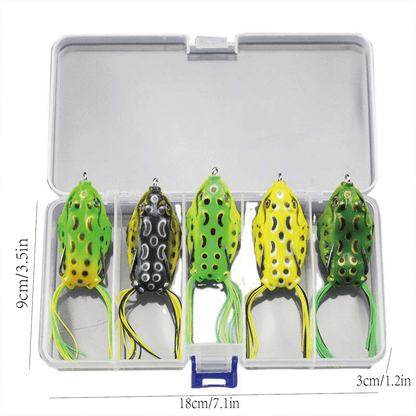 5pcs Soft Frog Lure Set Fishing Bait Frog Fake Lures for Bass Fishing Tackle V528-FROG-BAIT-5IN1BOX-256844