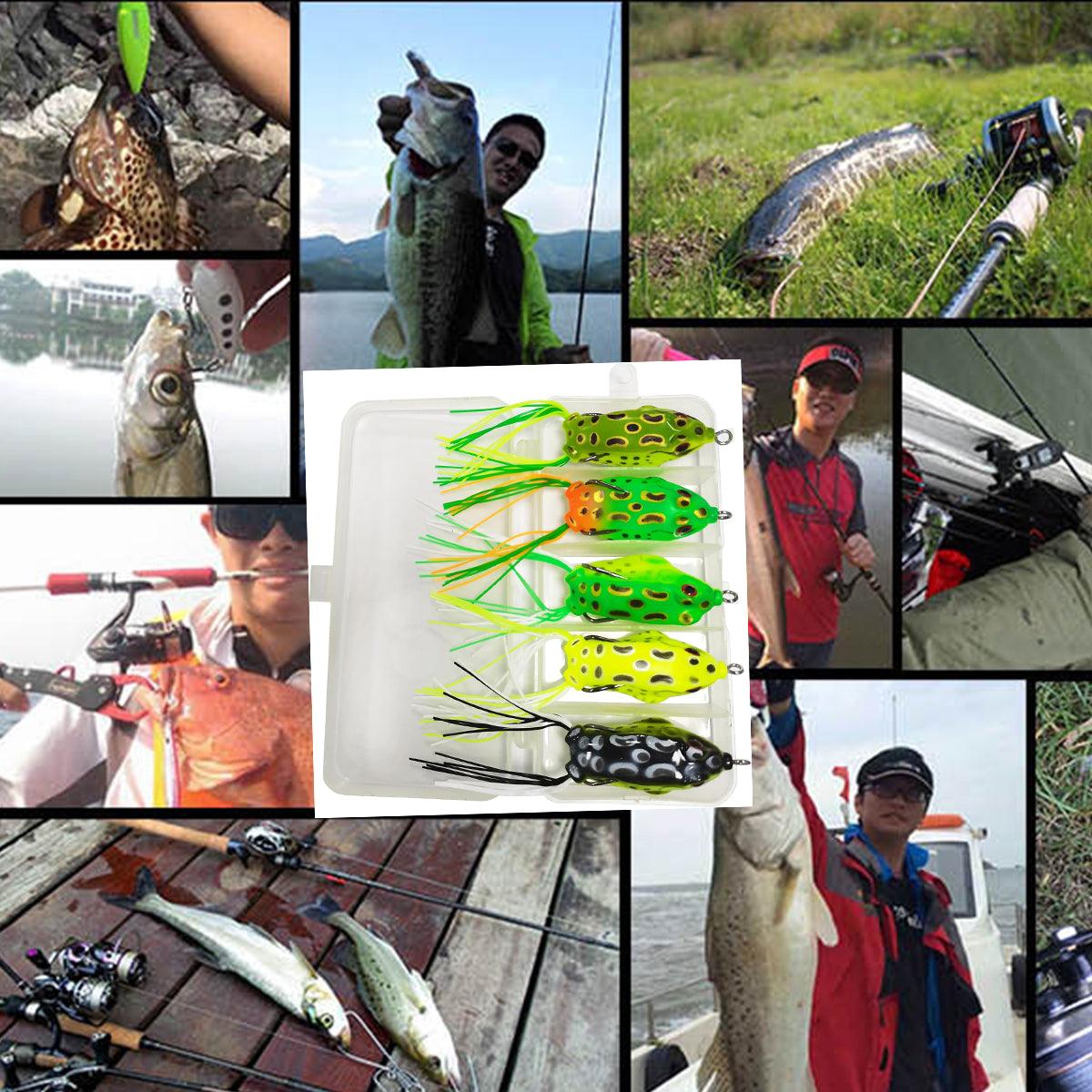 5pcs Soft Frog Lure Set Fishing Bait Frog Fake Lures for Bass Fishing Tackle V528-FROG-BAIT-5IN1BOX-256844
