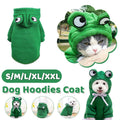 Warm Hooded Cartoon Frog Pet Clothes for Dogs and Cats Autumn Winter Vest - M V528-FROG-HOODIE-GREEN-M-908086