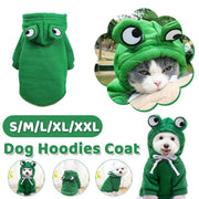 Warm Hooded Cartoon Frog Pet Clothes for Dogs and Cats Autumn Winter Vest - S V528-FROG-HOODIE-GREEN-S-202021