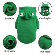 Warm Hooded Cartoon Frog Pet Clothes for Dogs and Cats Autumn Winter Vest - XXL