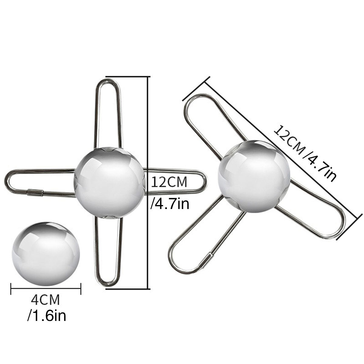 3/4 Forks Stainless Steel Ice Balls Reusable Spherical Whisky Chilling Stones - 4 Forks V528-FROZEN-BALL-SILVER-4-814329