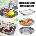 Stainless Steel Telescopic Sink Basket Multi Purpose Fruit Vegetable Strainer V528-FRUIT-BASKET-824570