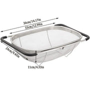 Stainless Steel Telescopic Sink Basket Multi Purpose Fruit Vegetable Strainer V528-FRUIT-BASKET-824570