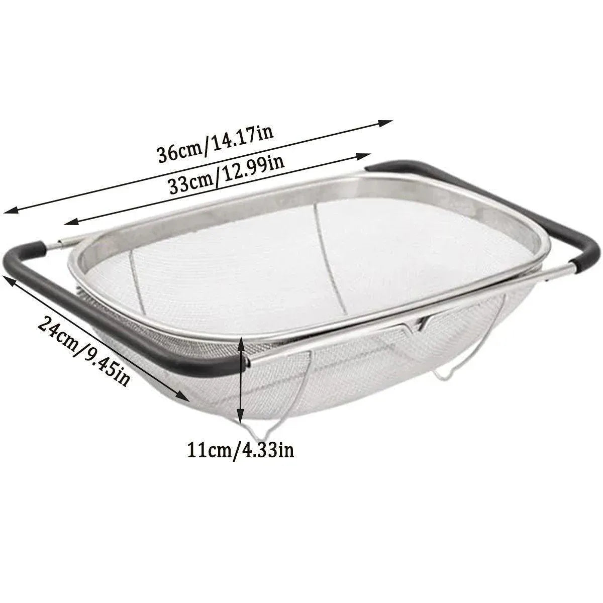 Stainless Steel Telescopic Sink Basket Multi Purpose Fruit Vegetable Strainer V528-FRUIT-BASKET-824570