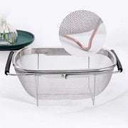Stainless Steel Telescopic Sink Basket Multi Purpose Fruit Vegetable Strainer V528-FRUIT-BASKET-824570