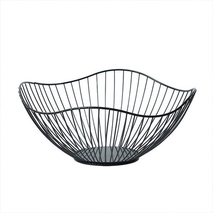 Large Iron Fruit Storage Basket Home Decor Snack Candy Plate Living Room Basket - Black V528-FRUIT-BASKET-BLACK-199667
