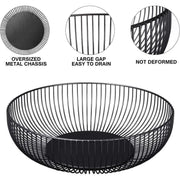 Multi Functional Wire Storage Basket Fruit Vegetable Holder for Kitchen Counter V528-FRUIT-BASKET-BLACK-973851
