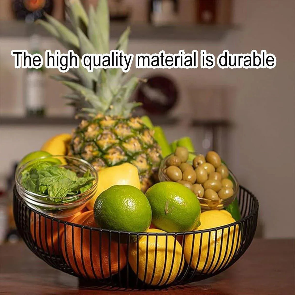 Multi Functional Wire Storage Basket Fruit Vegetable Holder for Kitchen Counter V528-FRUIT-BASKET-BLACK-973851