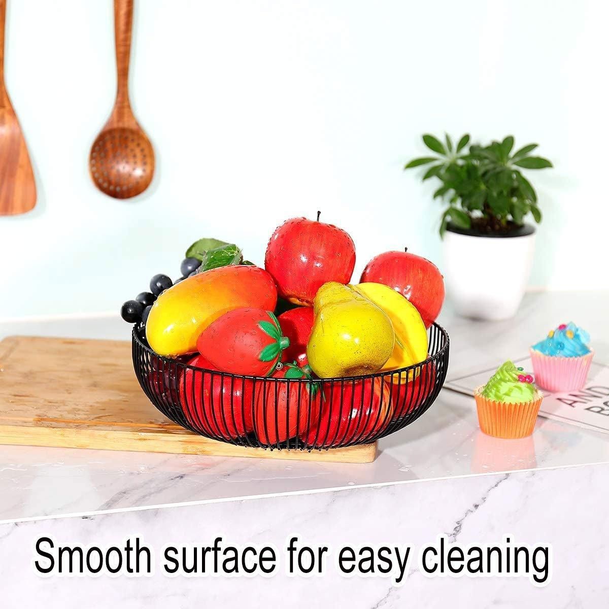 Multi Functional Wire Storage Basket Fruit Vegetable Holder for Kitchen Counter V528-FRUIT-BASKET-BLACK-973851
