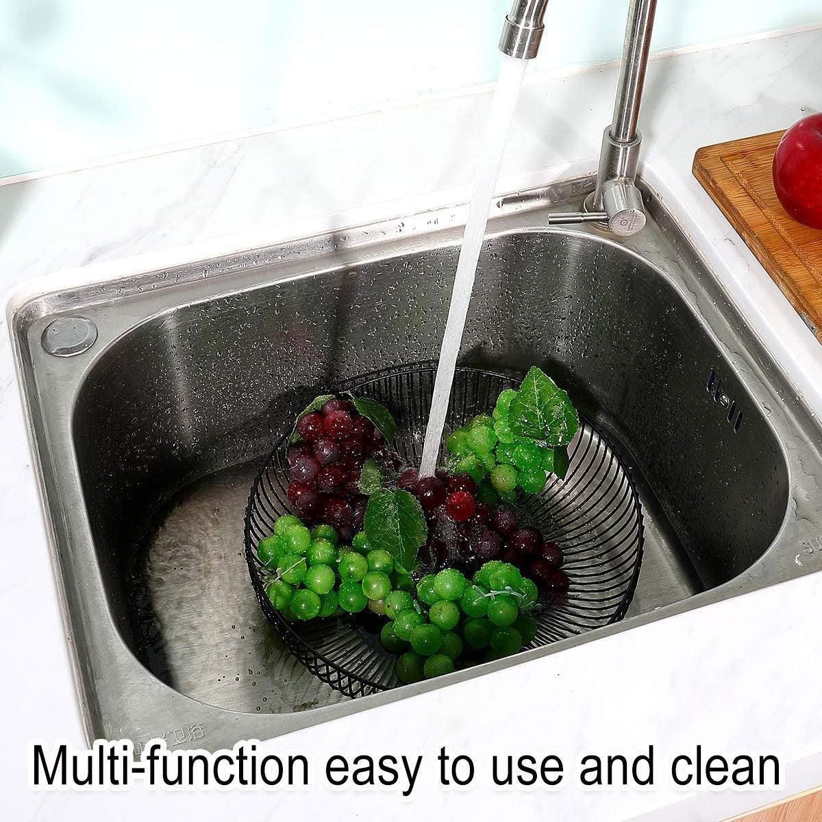 Multi Functional Wire Storage Basket Fruit Vegetable Holder for Kitchen Counter V528-FRUIT-BASKET-BLACK-973851