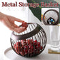 Creative Iron Melon Fruit Basket Capsule Holder Coffee Rack Dried Fruit Storage V528-FRUIT-BASKET-BROWN-199509