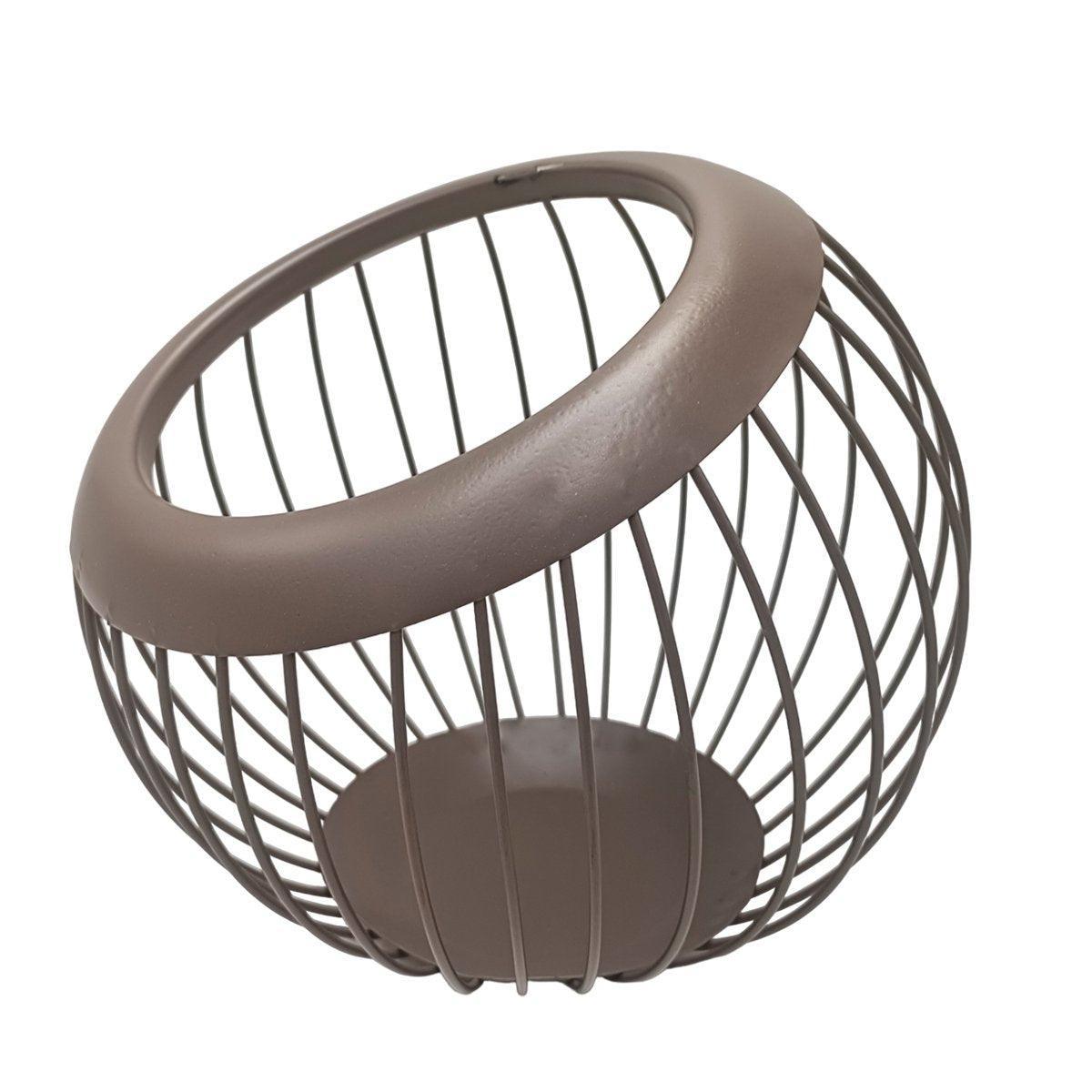 Creative Iron Melon Fruit Basket Capsule Holder Coffee Rack Dried Fruit Storage V528-FRUIT-BASKET-BROWN-199509