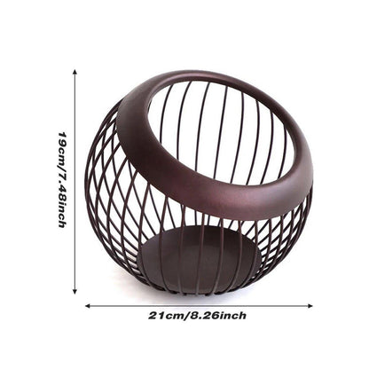 Creative Iron Melon Fruit Basket Capsule Holder Coffee Rack Dried Fruit Storage V528-FRUIT-BASKET-BROWN-199509