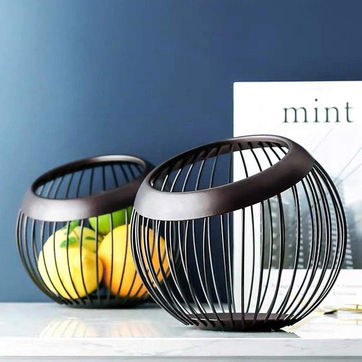 Creative Iron Melon Fruit Basket Capsule Holder Coffee Rack Dried Fruit Storage V528-FRUIT-BASKET-BROWN-199509