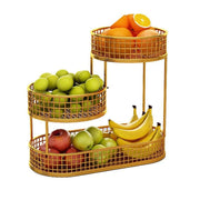 Luxury Multi-Layer Fruit Basket Snack Storage Rack Living Room Coffee Table - Gold V528-FRUIT-BASKET-GOLD-264564