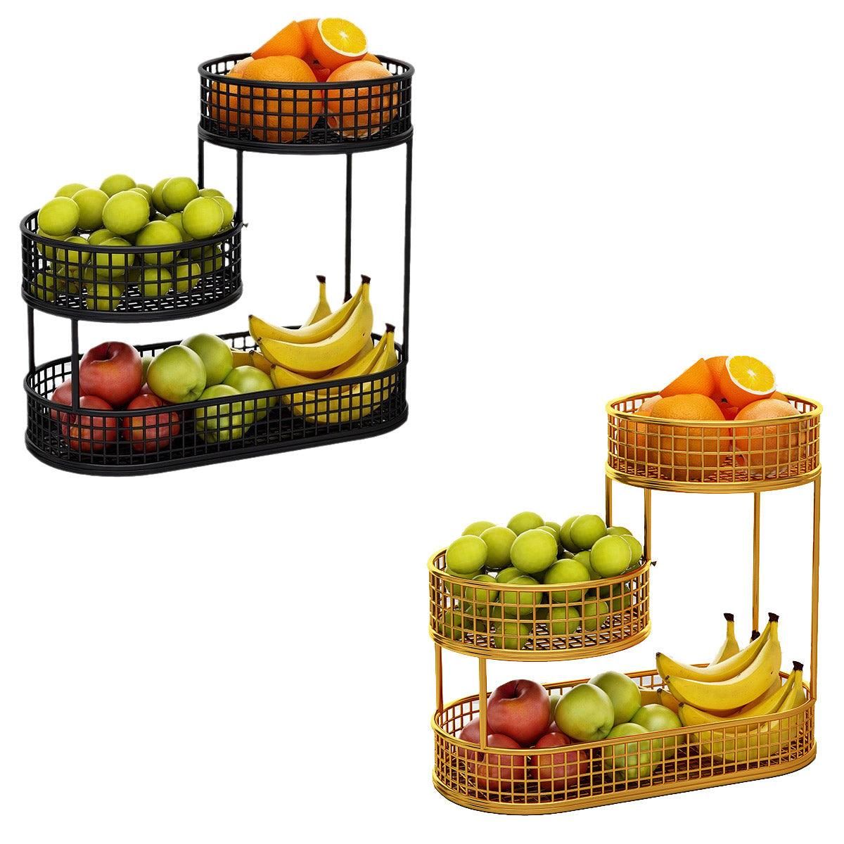 Luxury Multi-Layer Fruit Basket Snack Storage Rack Living Room Coffee Table - Gold V528-FRUIT-BASKET-GOLD-264564