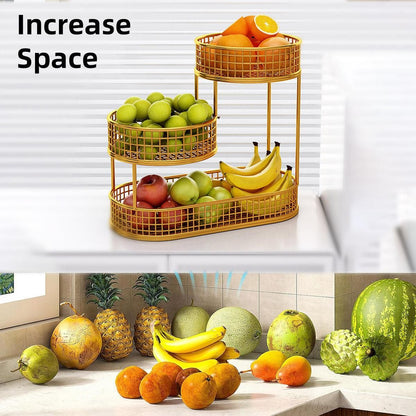 Luxury Multi-Layer Fruit Basket Snack Storage Rack Living Room Coffee Table - Gold V528-FRUIT-BASKET-GOLD-264564