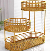 Luxury Multi-Layer Fruit Basket Snack Storage Rack Living Room Coffee Table - Gold V528-FRUIT-BASKET-GOLD-264564
