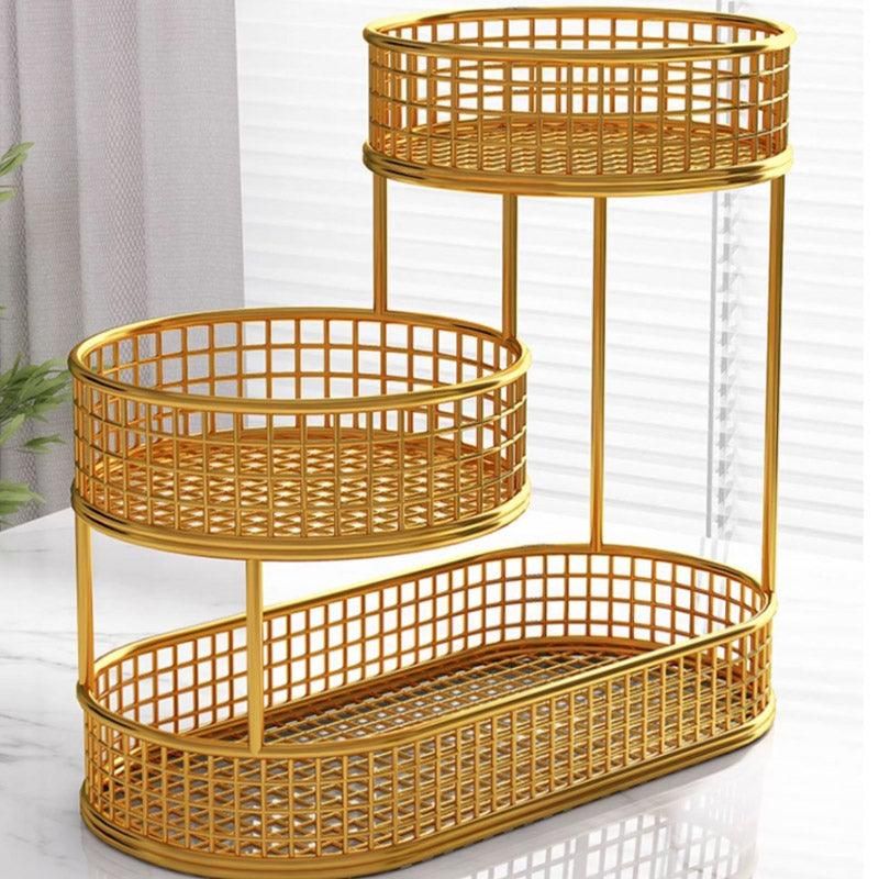 Luxury Multi-Layer Fruit Basket Snack Storage Rack Living Room Coffee Table - Gold V528-FRUIT-BASKET-GOLD-264564