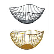 Large Iron Fruit Storage Basket Home Decor Snack Candy Plate Living Room Basket - Gold V528-FRUIT-BASKET-GOLD-720684
