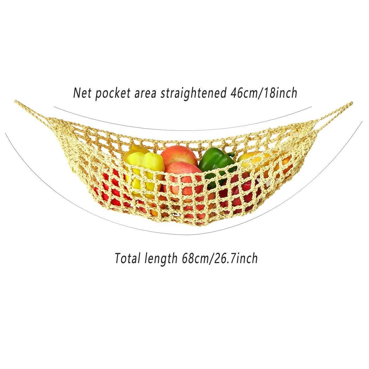 Under Desk Hanging Fruit Basket Kitchen Storage Net Home Organizer for Fruits - Yellow V528-FRUIT-BASKET-LIGHT-YELLOW-993428