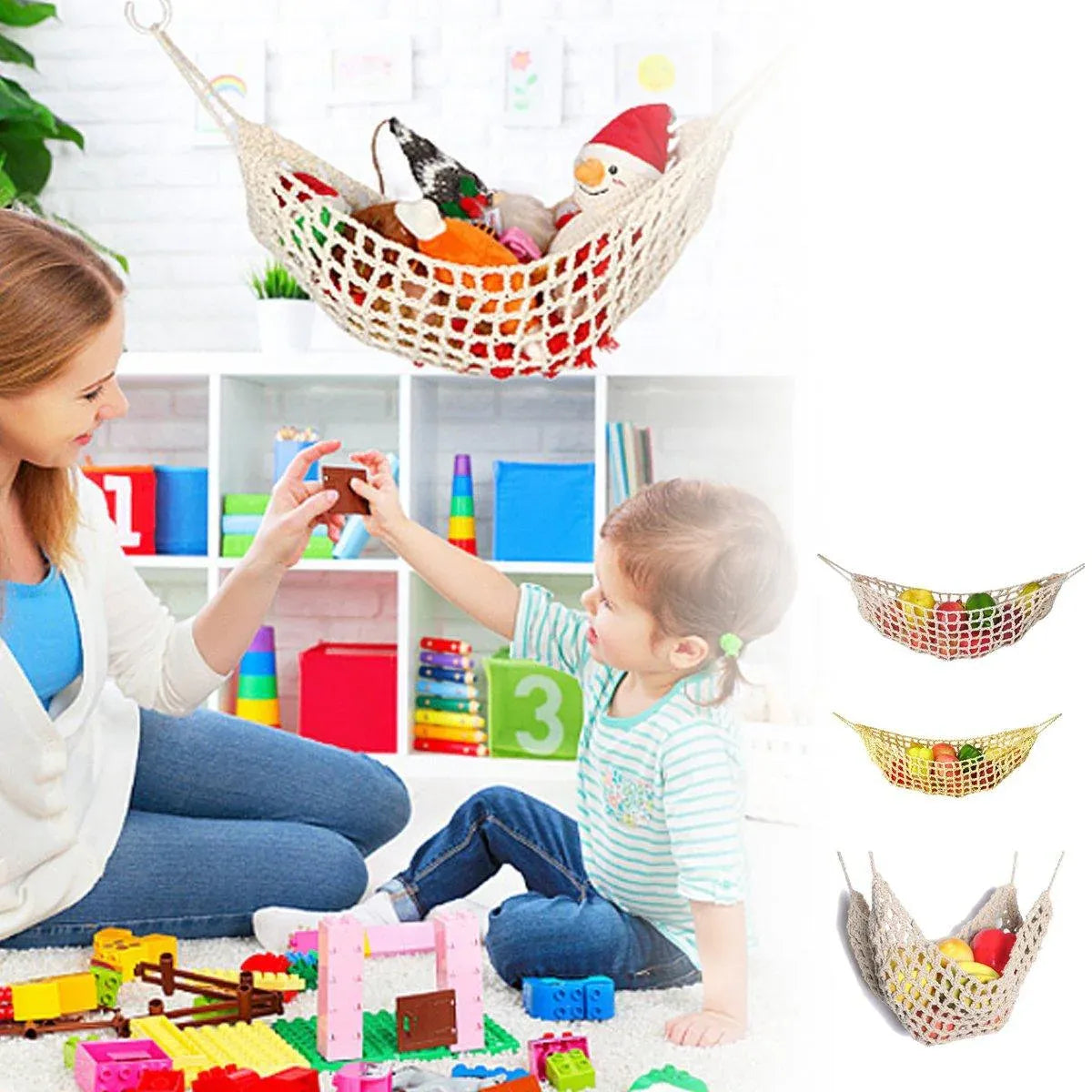 Under Desk Hanging Fruit Basket Kitchen Storage Net Home Organizer for Fruits - White V528-FRUIT-BASKET-OFF-WHITE-937826