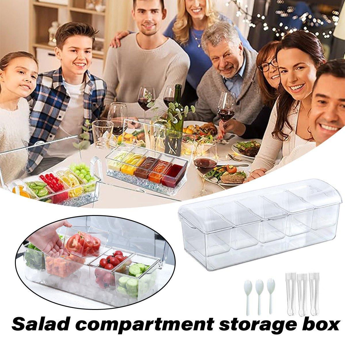 Outdoor Picnic Ice Box Split Salad Plate Fresh-keeping Food Storage Container V528-FRUIT-PLATE-355477