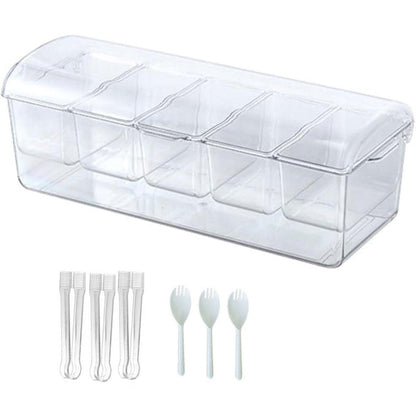 Outdoor Picnic Ice Box Split Salad Plate Fresh-keeping Food Storage Container V528-FRUIT-PLATE-355477