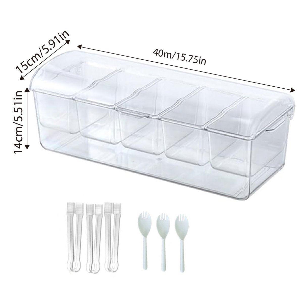 Outdoor Picnic Ice Box Split Salad Plate Fresh-keeping Food Storage Container V528-FRUIT-PLATE-355477