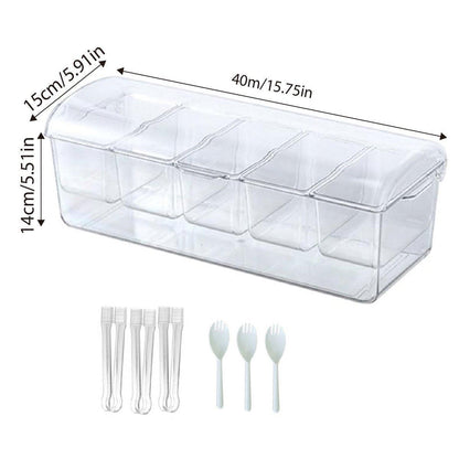 Outdoor Picnic Ice Box Split Salad Plate Fresh-keeping Food Storage Container V528-FRUIT-PLATE-355477