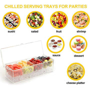 Outdoor Picnic Ice Box Split Salad Plate Fresh-keeping Food Storage Container V528-FRUIT-PLATE-355477