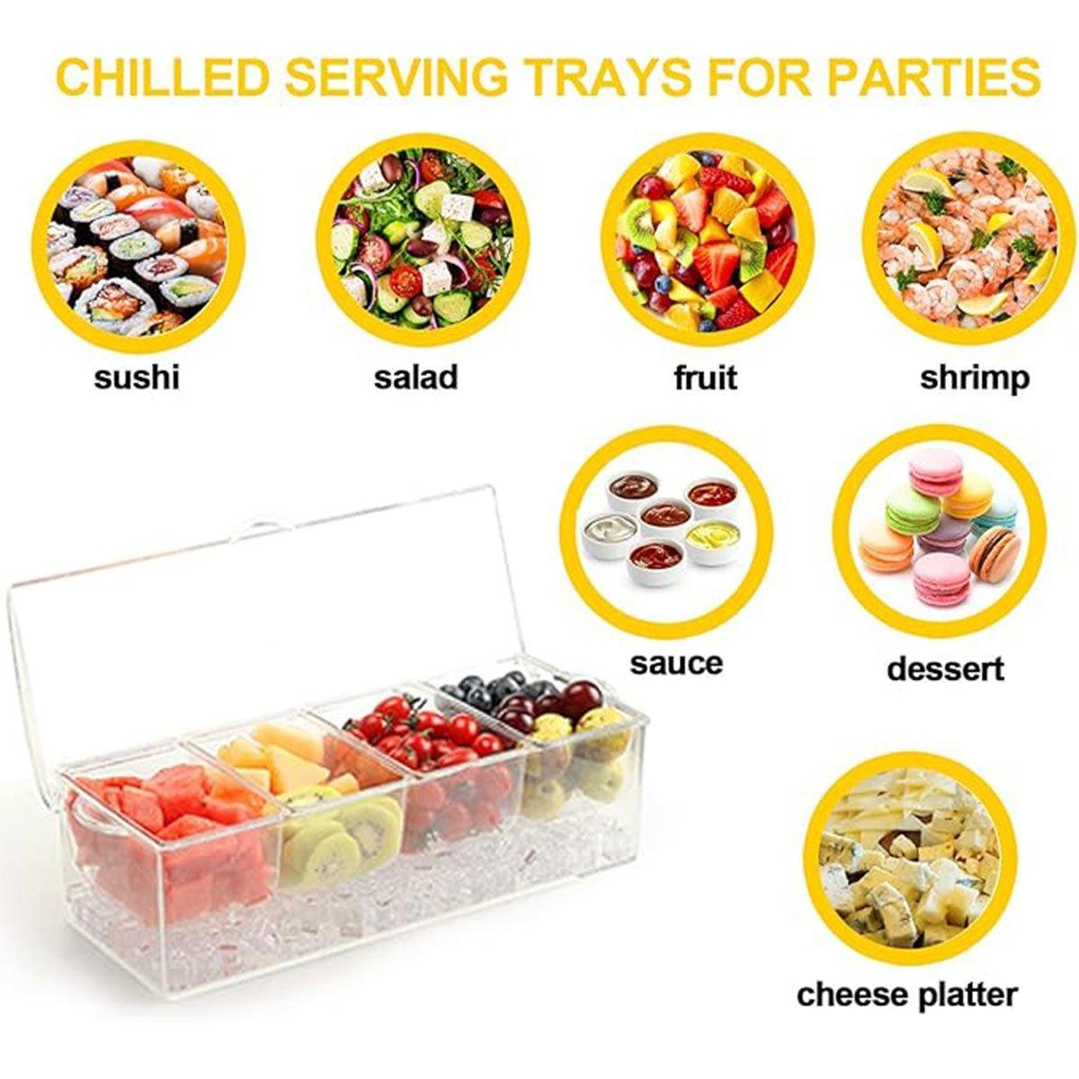 Outdoor Picnic Ice Box Split Salad Plate Fresh-keeping Food Storage Container V528-FRUIT-PLATE-355477