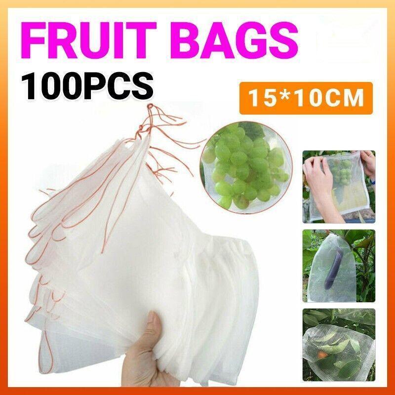 100X Fruit Fly Protection Bags - Exclusion Net to Stop Pests & Bugs V528-FRUITBAG-100PCS-10-15-720110