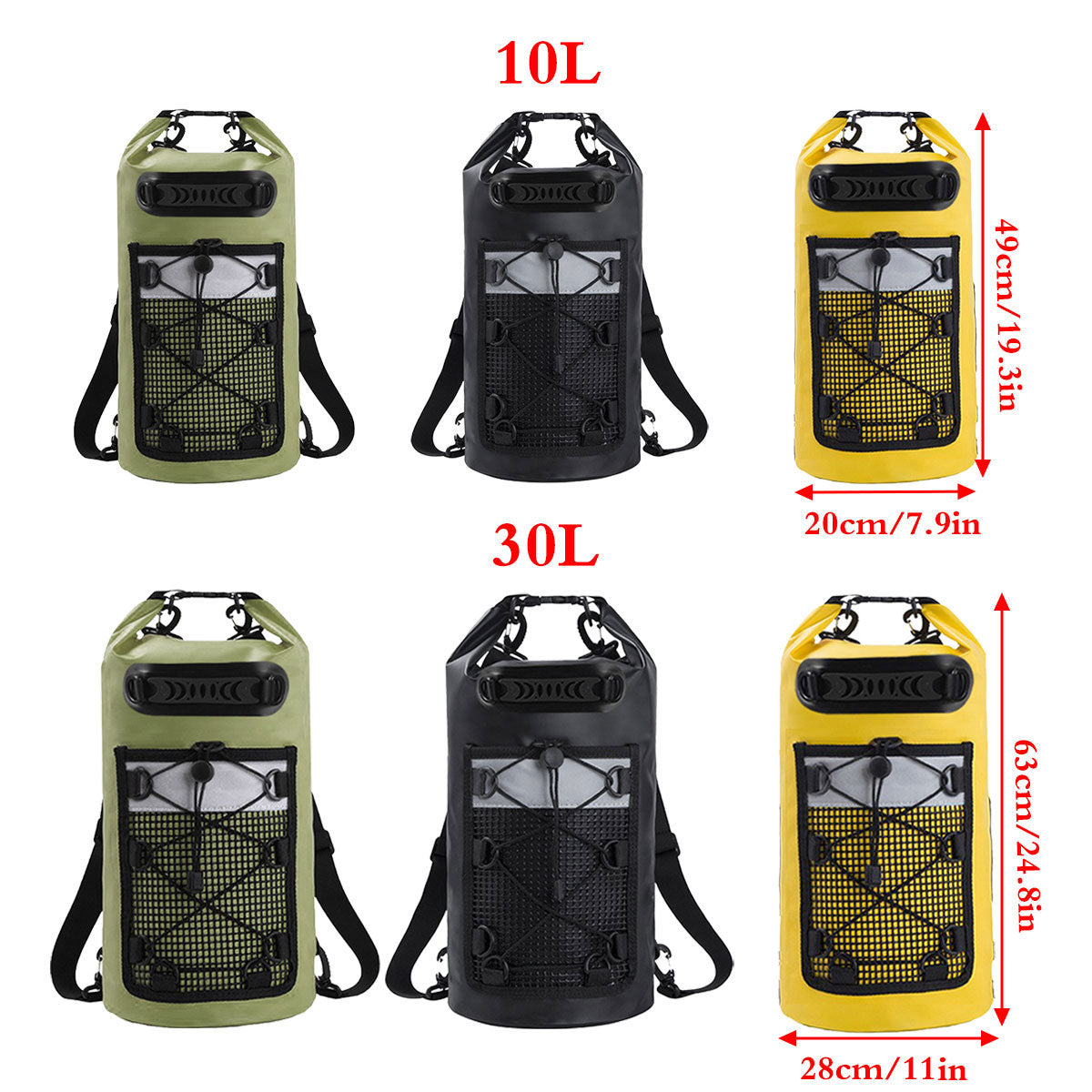 Outdoor Waterproof Dry Bag Roll Top Sack Rafting Swimming Hiking Travel Gear - Yellow - 30L V528-FS-BACKPACK-30L-YELLOW-650138