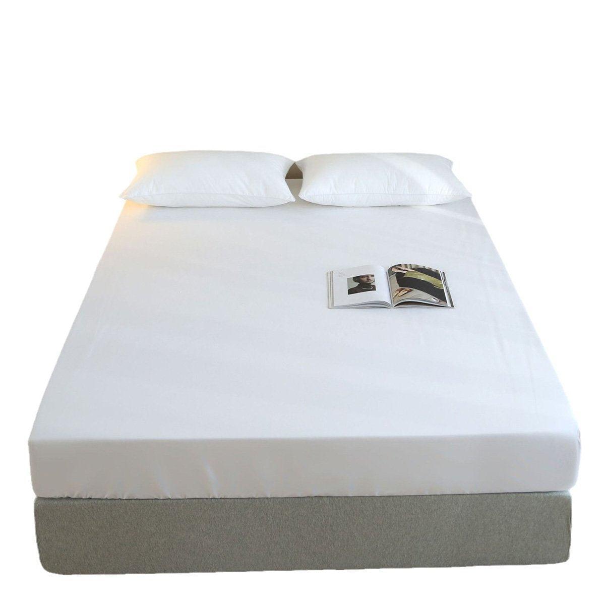 Single 96x200cm Hotel Bedding White Cotton Satin Bedspread - Cotton single jet satin-80x80s V528-FS-S-8080-96-200-32-304772