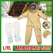 Full Beekeeping Suit Bee Suit Heavy Duty Leather Ventilated Keeping Gloves - L (with Gloves) V528-FULLBEEKEEPINGSUIT-L-612562