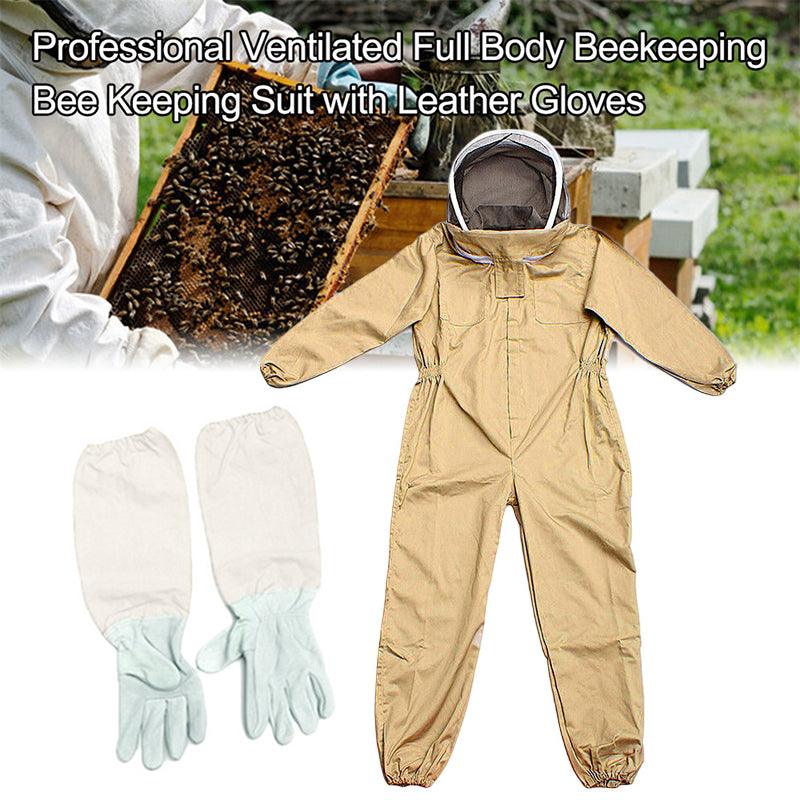 Full Beekeeping Suit Bee Suit Heavy Duty Leather Ventilated Keeping Gloves - L (with Gloves) V528-FULLBEEKEEPINGSUIT-L-612562