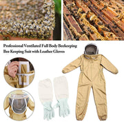Full Beekeeping Suit Bee Suit Heavy Duty Leather Ventilated Keeping Gloves - L (with Gloves) V528-FULLBEEKEEPINGSUIT-L-612562
