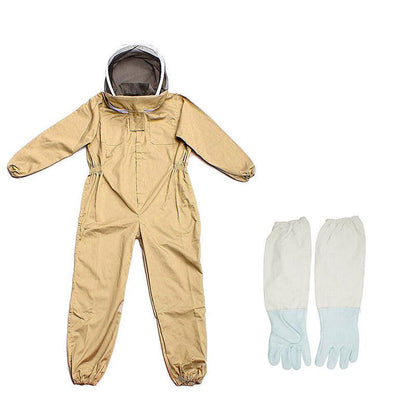 Full Beekeeping Suit Bee Suit Heavy Duty Leather Ventilated Keeping Gloves - L (with Gloves) V528-FULLBEEKEEPINGSUIT-L-612562