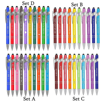Funny Pens Swear Word Pen Set Black Ink Writing Pen Funny Office Diary Gift - Set A V528-FUNNYPENS-A-10PCS-375271