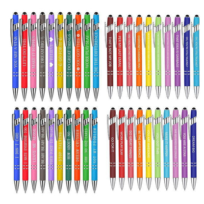 Funny Pens Swear Word Pen Set Black Ink Writing Pen Funny Office Diary Gift - Set B V528-FUNNYPENS-B-10PCS-364521