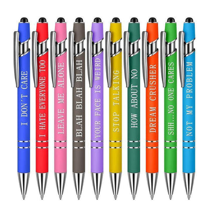 Funny Pens Swear Word Pen Set Black Ink Writing Pen Funny Office Diary Gift - Set B V528-FUNNYPENS-B-10PCS-364521