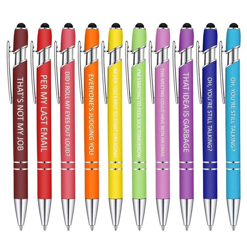 Funny Pens Swear Word Pen Set Black Ink Writing Pen Funny Office Diary Gift - Set B V528-FUNNYPENS-B-10PCS-364521