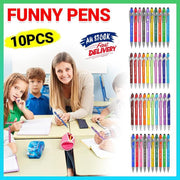 Funny Pens Swear Word Pen Set Black Ink Writing Pen Funny Office Diary Gift - Set C V528-FUNNYPENS-C-10PCS-456377